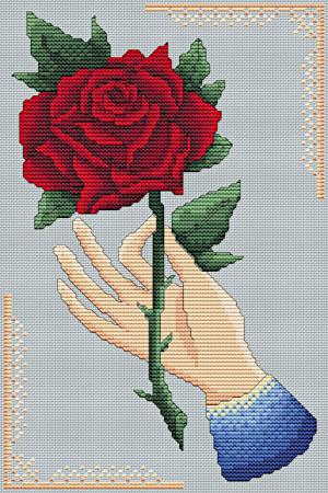 Vintage Hand and Rose Tattoo